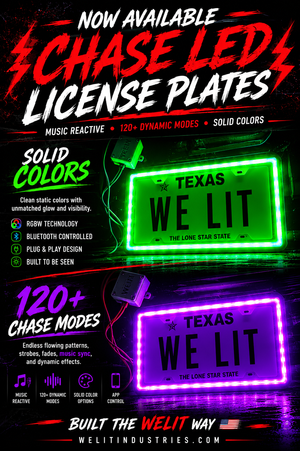 CHASE LED LICENSE PLATE